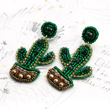 Load image into Gallery viewer, Saguaro Cactus Beaded Earring Pair
