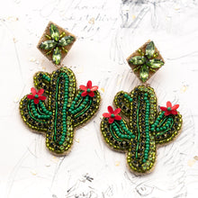 Load image into Gallery viewer, Blooming Saguaro Beaded Earring Pair
