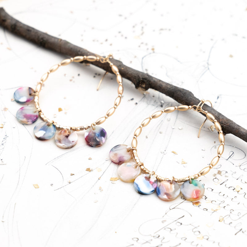 Colored Marble Earring Pair