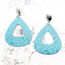 Load image into Gallery viewer, Blue Sparkle Teardrop Earring Pair
