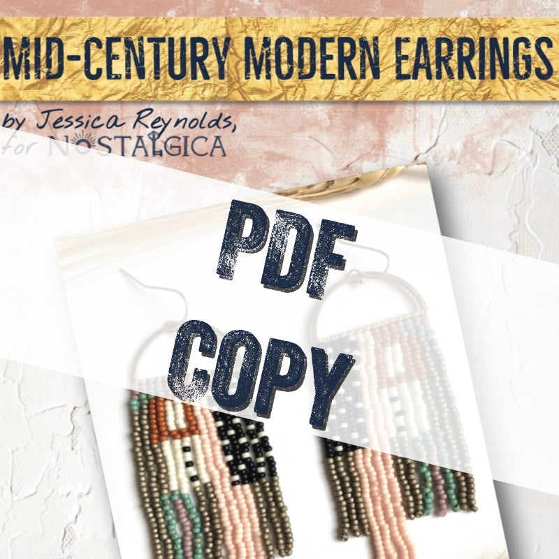 Mid-Century Modern Earrings Pattern - Digital PDF