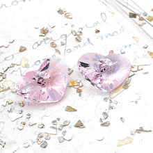 Load image into Gallery viewer, 17mm Rosaline Premium Crystal Heart Charm Pair
