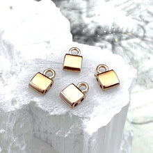 Load image into Gallery viewer, Rose Gold Plate Tila Bead Charm Holder - 4 Pcs

