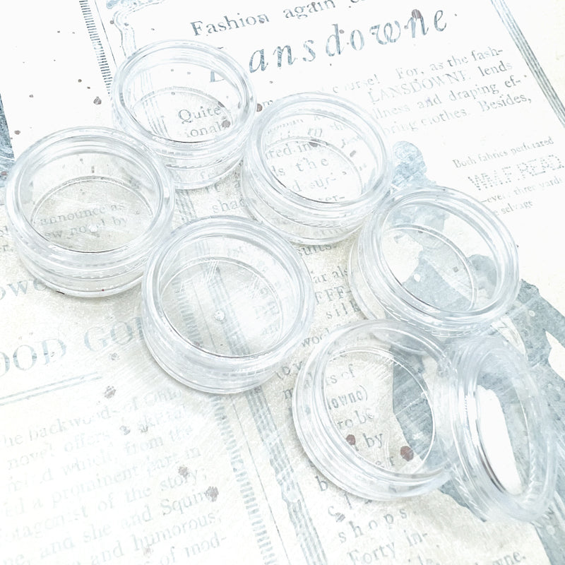 Clear 5 Gram Seed Bead Jars - 6 pcs