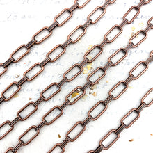 Load image into Gallery viewer, Antique Copper Rectangle Cable Chain - 3 Feet
