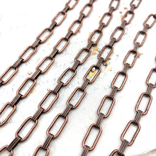 Load image into Gallery viewer, Antique Copper Rectangle Cable Chain - 3 Feet
