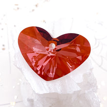 Load image into Gallery viewer, 37mm Large Red Magma Crazy 4 U Heart Premium Crystal Pendant
