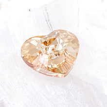 Load image into Gallery viewer, 16x14mm Golden Shadow Premium Crystal Heart Button
