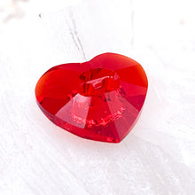Load image into Gallery viewer, 16x14mm Light Siam Premium Crystal Heart Button
