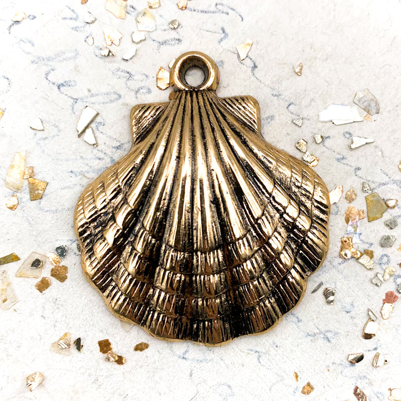 Golden Shell Charm Pendant