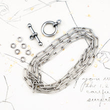Load image into Gallery viewer, Antique Silver Paperclip Chain Necklace Kit
