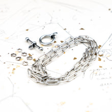 Load image into Gallery viewer, Antique Silver Paperclip Chain Necklace Kit
