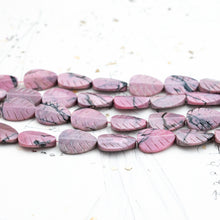 Load image into Gallery viewer, Rhodonite Carved Leaves Gemstone Bead Strand
