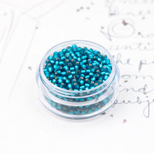Load image into Gallery viewer, 11/0 Matte Light Green Aqua Silver Lined Round Seed Beads
