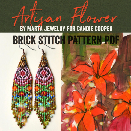 Artisan Flower Brick Stitch Pattern - Digital PDF