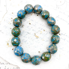 Load image into Gallery viewer, 12mm Pacific Blue with Picasso Faceted Round Bead Strand
