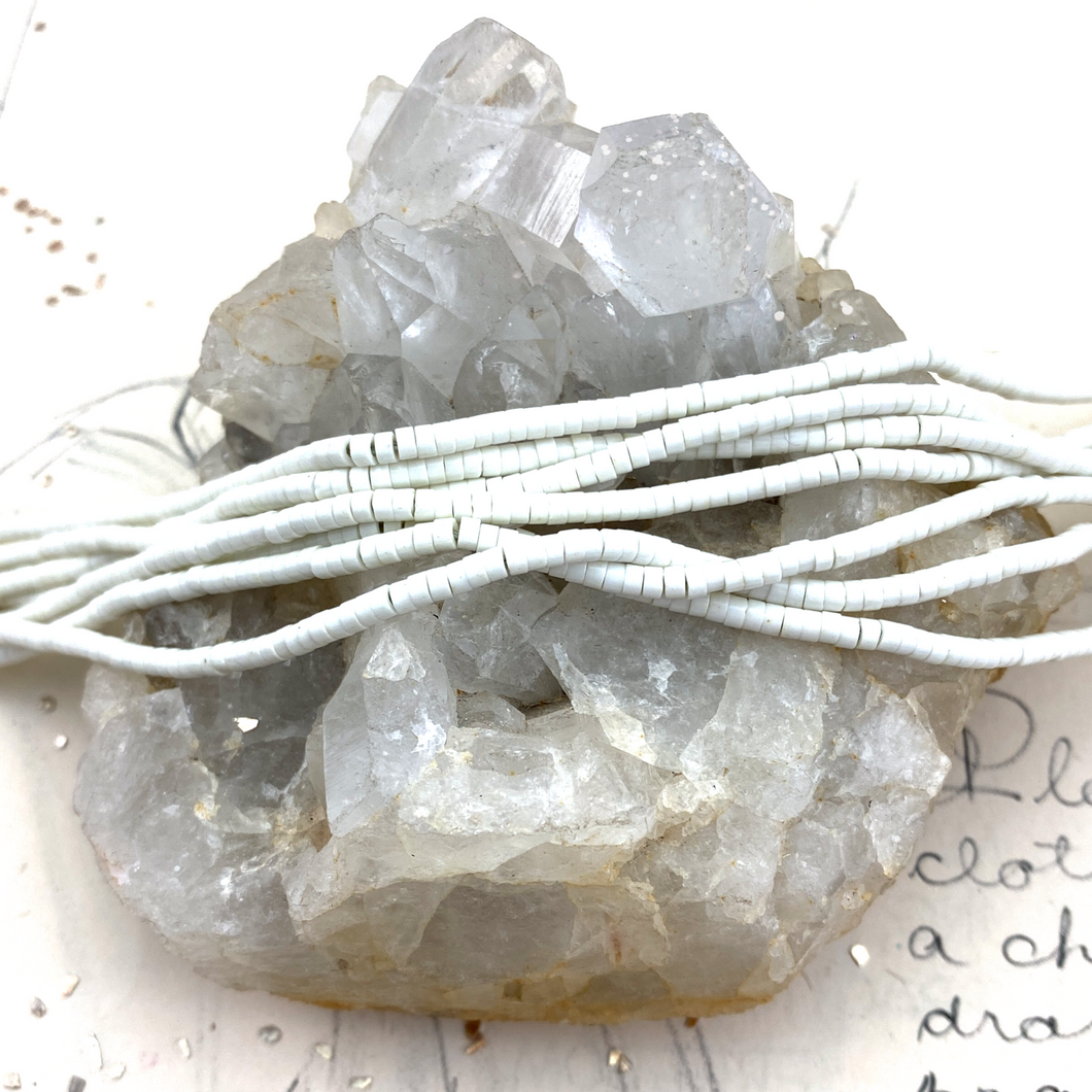 2mm Winter White Heishi Bead Strand