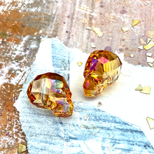 Load image into Gallery viewer, Pre-Order 13mm Orange Premium Crystal Skull Bead Pair
