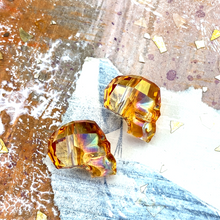 Load image into Gallery viewer, Pre-Order 13mm Orange Premium Crystal Skull Bead Pair
