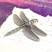 Load image into Gallery viewer, Thai Sterling Silver Plated Big Dragonfly Pendant
