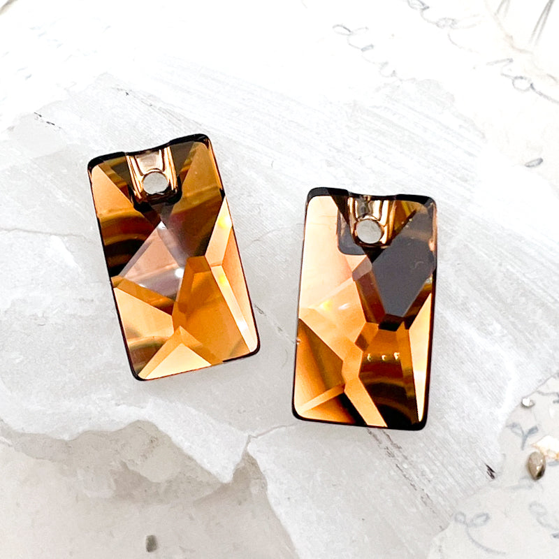 17mm Smoked Topaz Pendular Lochrose Premium Crystal Charm Pair