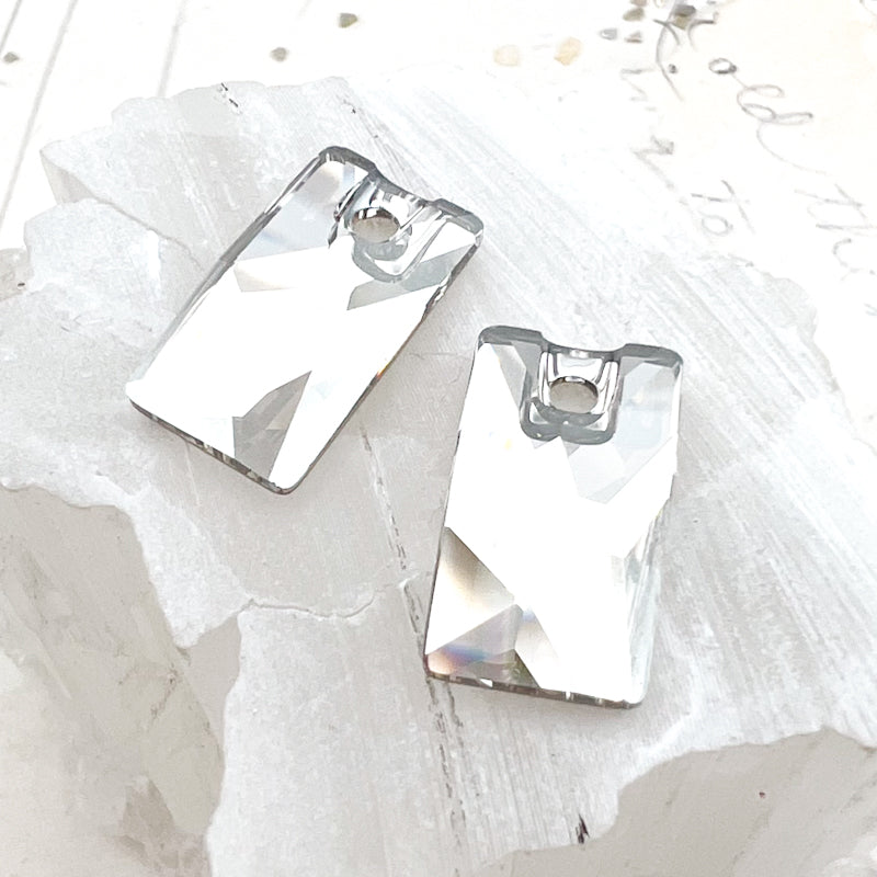 17mm Silver Shade Pendular Lochrose Premium Crystal Charm Pair