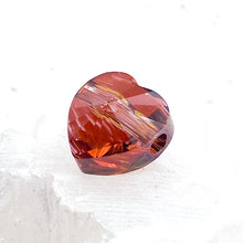 Load image into Gallery viewer, 14mm Red Magma Premium Crystal Large Hole Heart Bead
