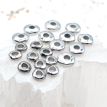 Load image into Gallery viewer, White Bronze Large Hole Nugget Bead Mix for Leather - 20pcs
