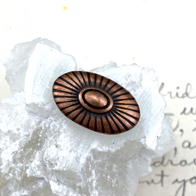 Load image into Gallery viewer, Antique Copper Southwest Sunburst Slider for 10mm Leather
