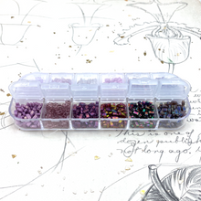 Load image into Gallery viewer, Purple Tones Half Tila 12 Colors Bead Box
