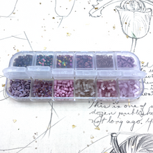 Load image into Gallery viewer, Purple Tones Half Tila 12 Colors Bead Box
