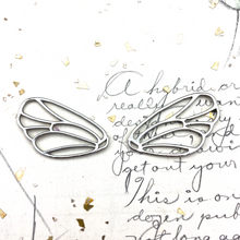 Load image into Gallery viewer, Silver Butterfly Wing Charm Pair

