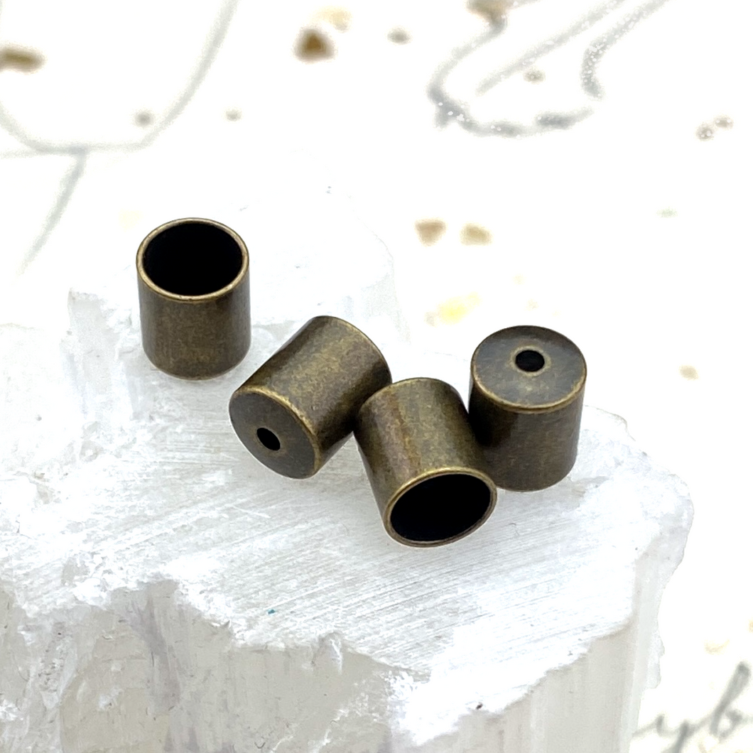 Antique Brass Cord End Cap - 4 pcs