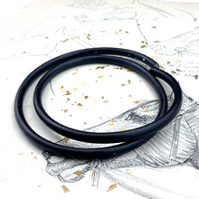 Load image into Gallery viewer, 6mm Round Black Portuguese Leather with Hole - 24 Inches
