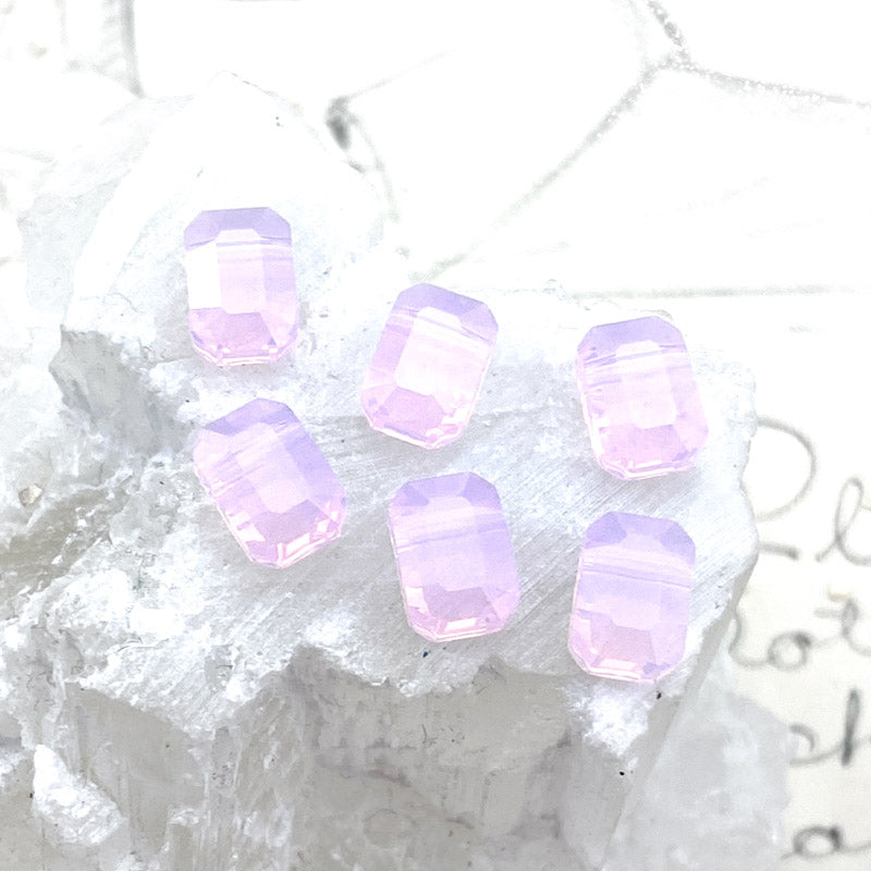 8x5.5mm Rose Water Opal Premium Crystal Pendulum Bead Set - 6 Pcs