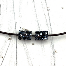 Load image into Gallery viewer, 8mm Jet Black Mix Premium Crystal Fine Rocks Tube Bead Pair

