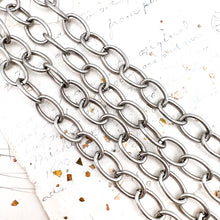Load image into Gallery viewer, Antique Silver Large Cable Chain - 3 Feet

