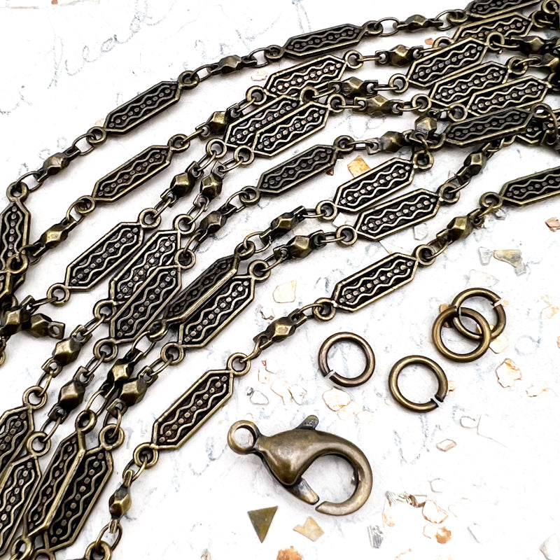 Antique Brass Party Chain Necklace Kit