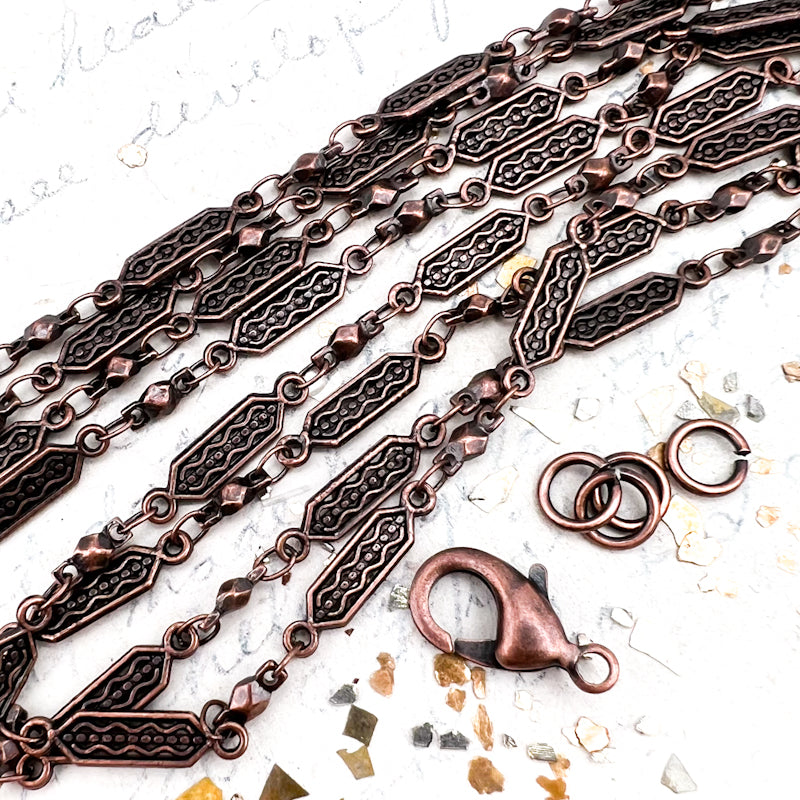 Antique Copper Party Chain Necklace Kit