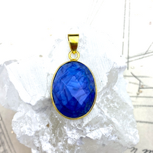 Load image into Gallery viewer, Faceted Blue Stone Pendant with Bail
