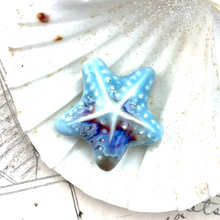 Load image into Gallery viewer, 40mm Bright Blue Ceramic Starfish Bead
