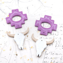 Load image into Gallery viewer, Purple Steer Head Earrings Components Pair
