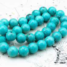 Load image into Gallery viewer, 12mm Dyed Turquoise Round Gemstone Bead Strand
