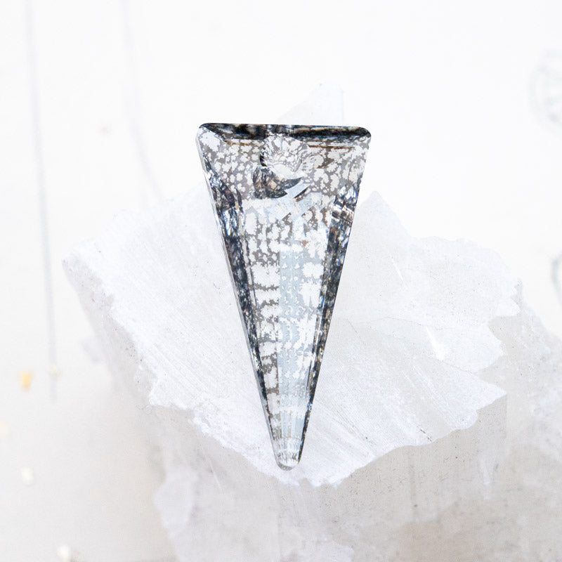 39mm Silver Patina Premium Crystal Pendant