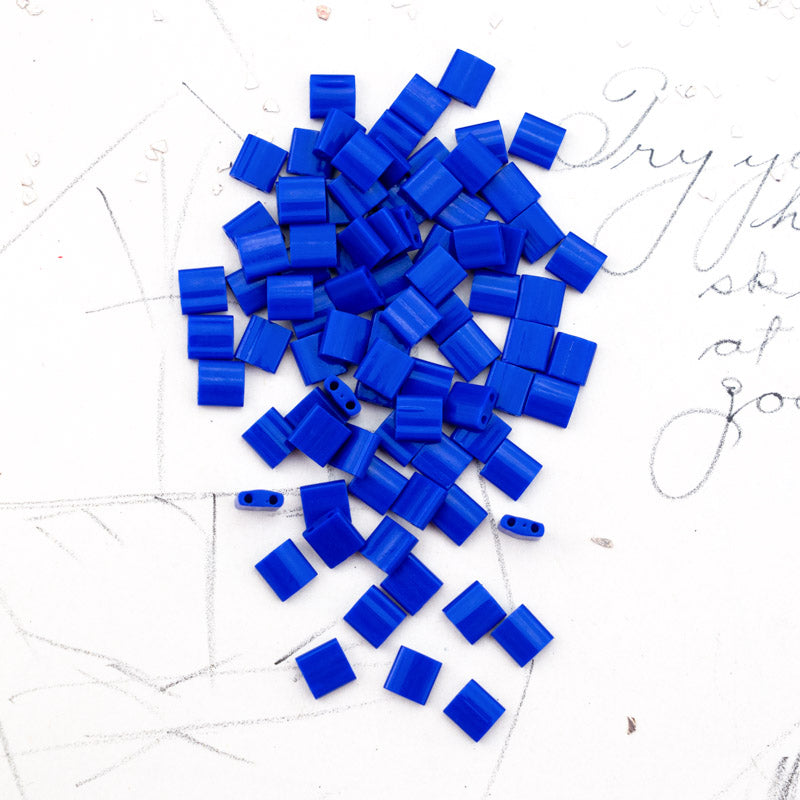 Cobalt Blue Tila Beads