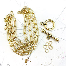 Load image into Gallery viewer, Gold Paperclip Chain Necklace Kit
