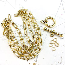 Load image into Gallery viewer, Gold Paperclip Chain Necklace Kit
