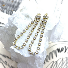 Load image into Gallery viewer, 35mm Gold Cup Chain Rhinestone Drop Pair
