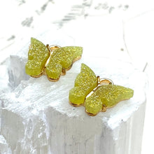 Load image into Gallery viewer, Shimmering Yellow Butterfly Charm Pair
