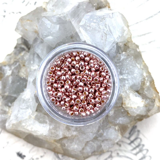 11/0 Pink Galvanized PermaFinish Round Seed Beads
